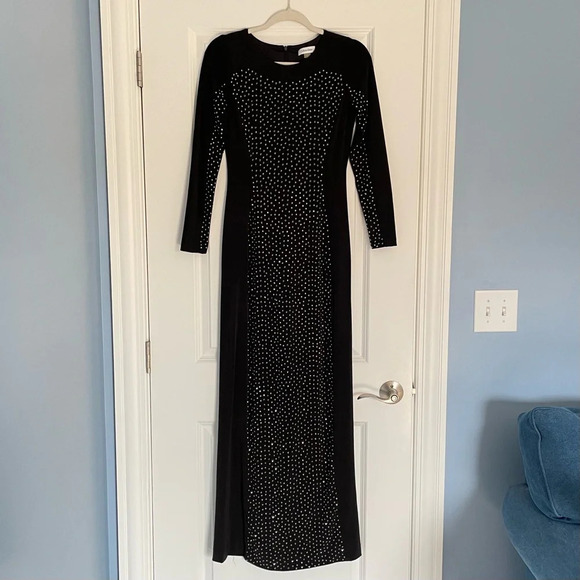 Calvin Klein Rhinestone Embellished Evening Gown/Black - 29703 - Picture 2 of 15